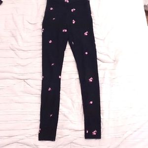 PINK floral leggings